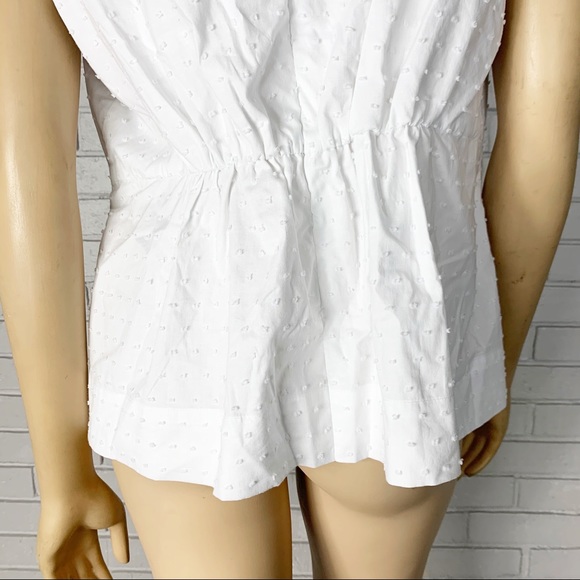 J. Crew V-Neck Peplum Top in White Swiss Dot - Picture 11 of 16